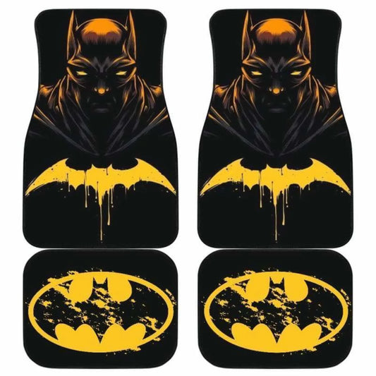 Batman Car Mats DC Batman Graphic Symbol Pattern Car Floor Mats Black Yellow