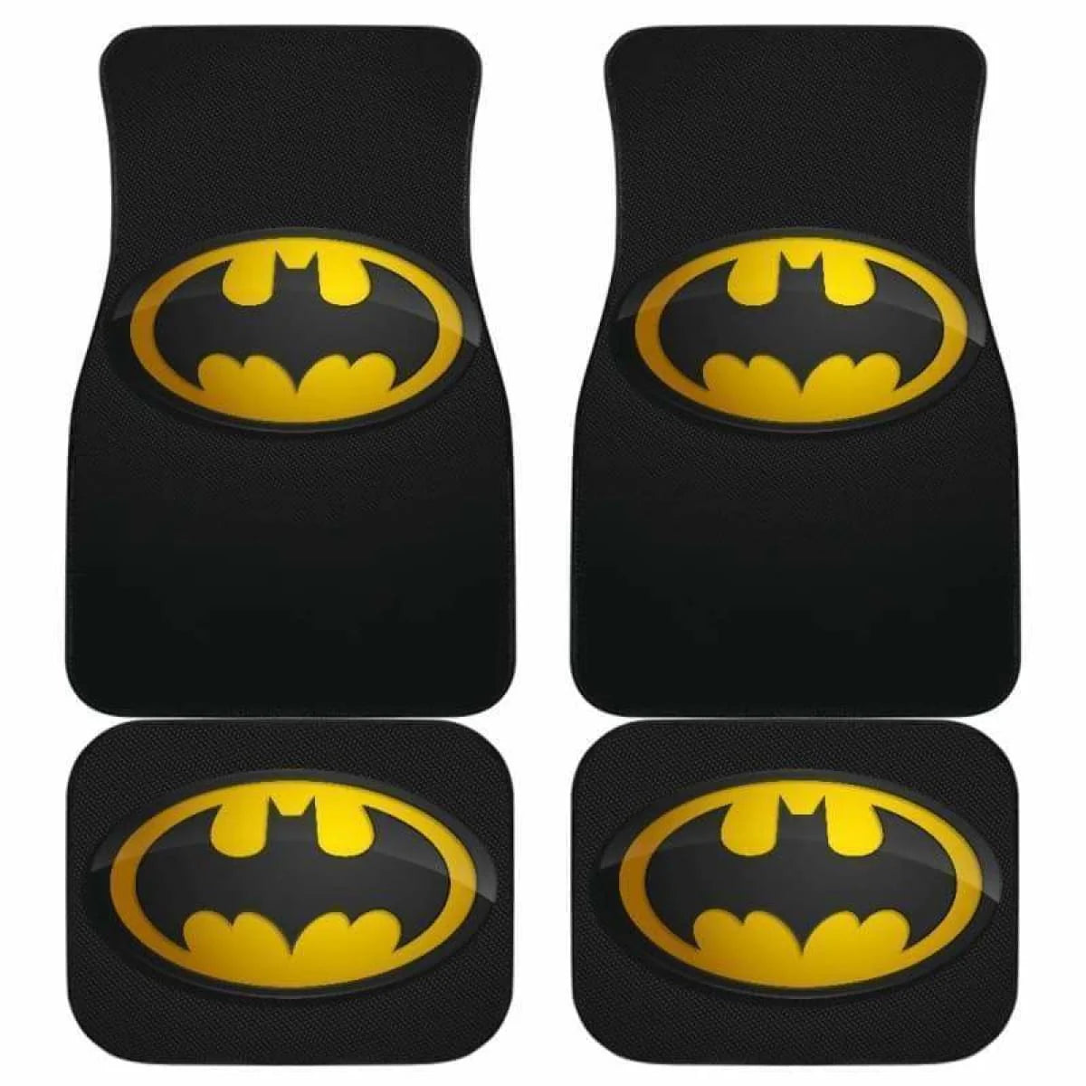 Batman Car Mats DC Classic Batman Symbol Graphic Car Floor Mats Black Yellow