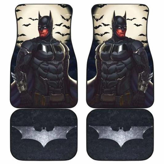 Batman Car Mats DC Batman Graphic Under The Moonlight Car Floor Mats Black