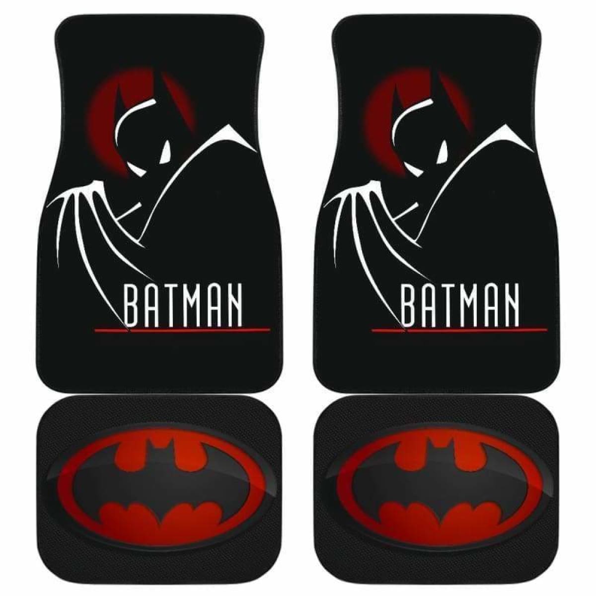 Batman Car Mats DC Batman Mystery Shadow Graphic Car Floor Mats Black Red