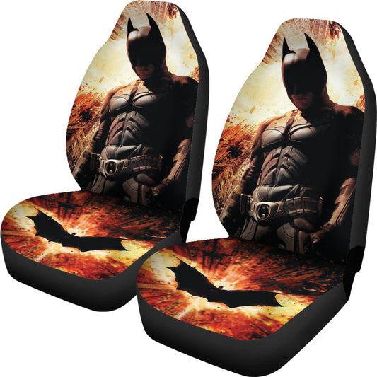 Batman Car Seat Covers DC Batman And The Hero Symbol Seat Covers Black Orange