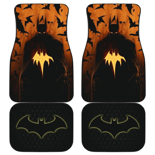 Batman Car Mats DC Batman Demon Knight Silhouette Car Floor Mats Black Orange