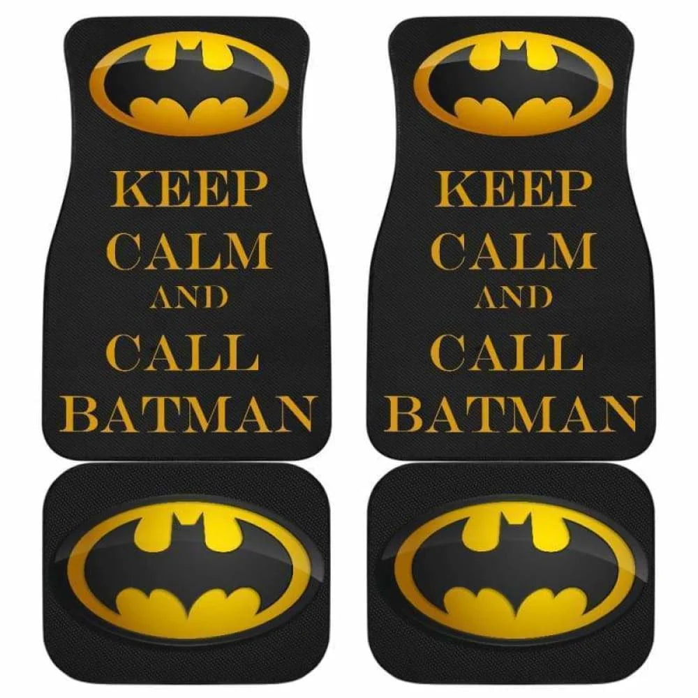 Batman Car Mats DC Keep Calm And Call Batman Car Floor Mats Black Yellow