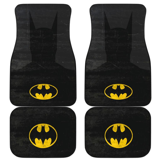 Batman Car Mats DC League Batman Silhouette And Logo Car Floor Mats Black