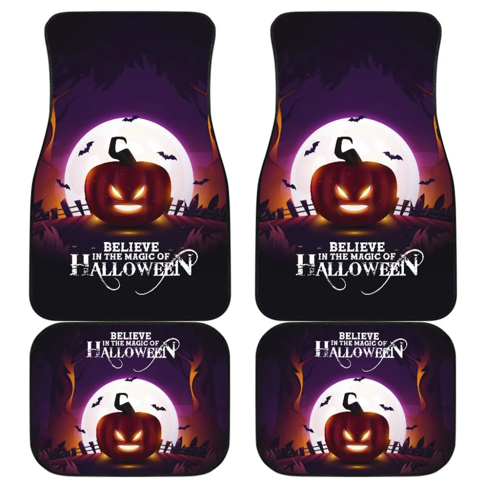 Halloween Car Mats Believe In The Magic Of Halloween Car Floor Mats Purple Orange