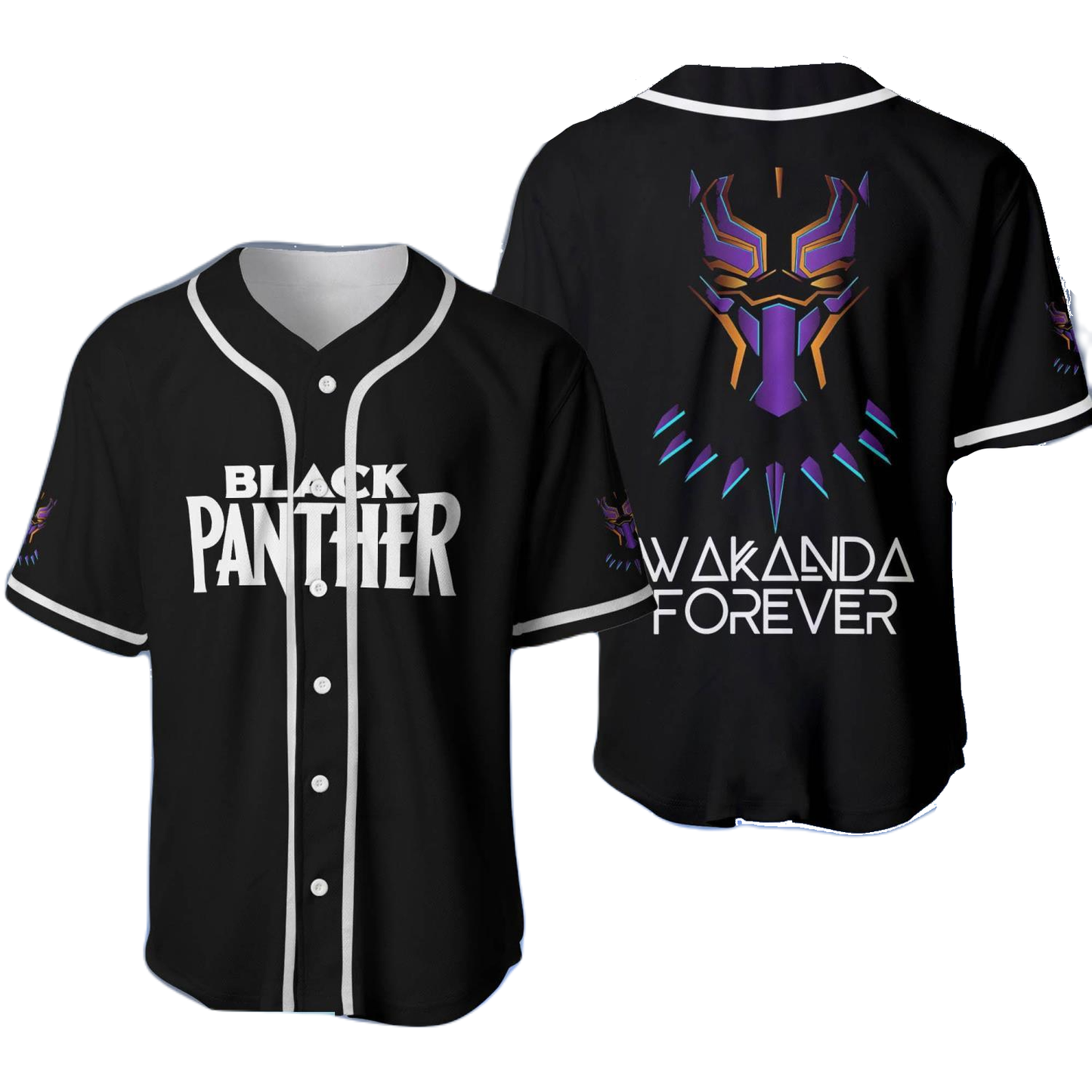 Black Panther Baseball Jersey Black Panther Wakanda Forever Jersey Shirt Black Unisex Adult New Release