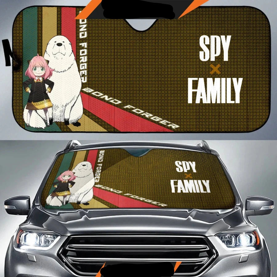 SpyxFamily Car Sun Shade Bond With Anya SpyxFamily Winshield Sun Shade Colorful