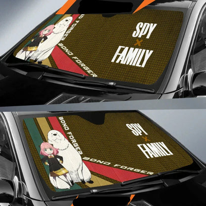 SpyxFamily Car Sun Shade Bond With Anya SpyxFamily Winshield Sun Shade Colorful