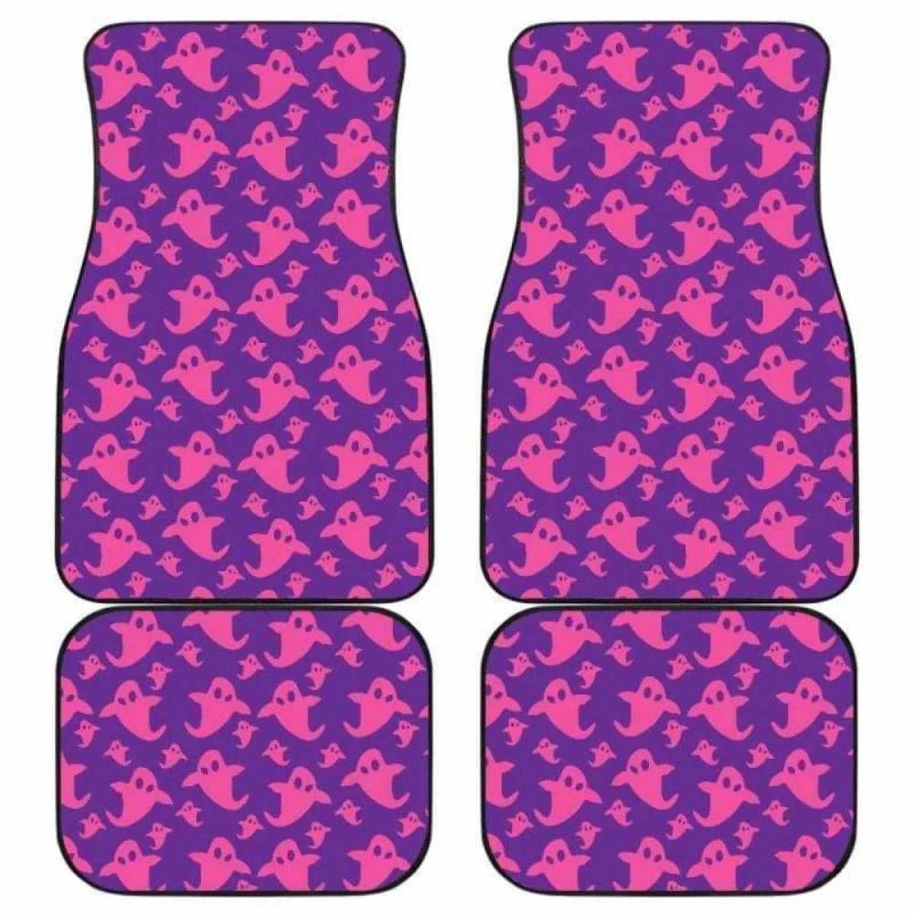 Halloween Car Mats Halloween All Ghost Pattern Car Floor Mats Pink Purple