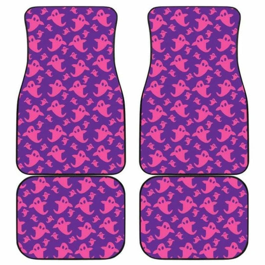 Halloween Car Mats Halloween All Ghost Pattern Car Floor Mats Pink Purple