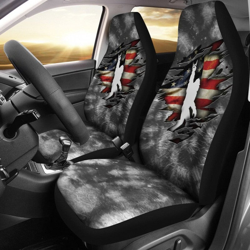 Bigfoot Car Seat Covers Bigfoot US Flag Pattern Seat Covers Gray