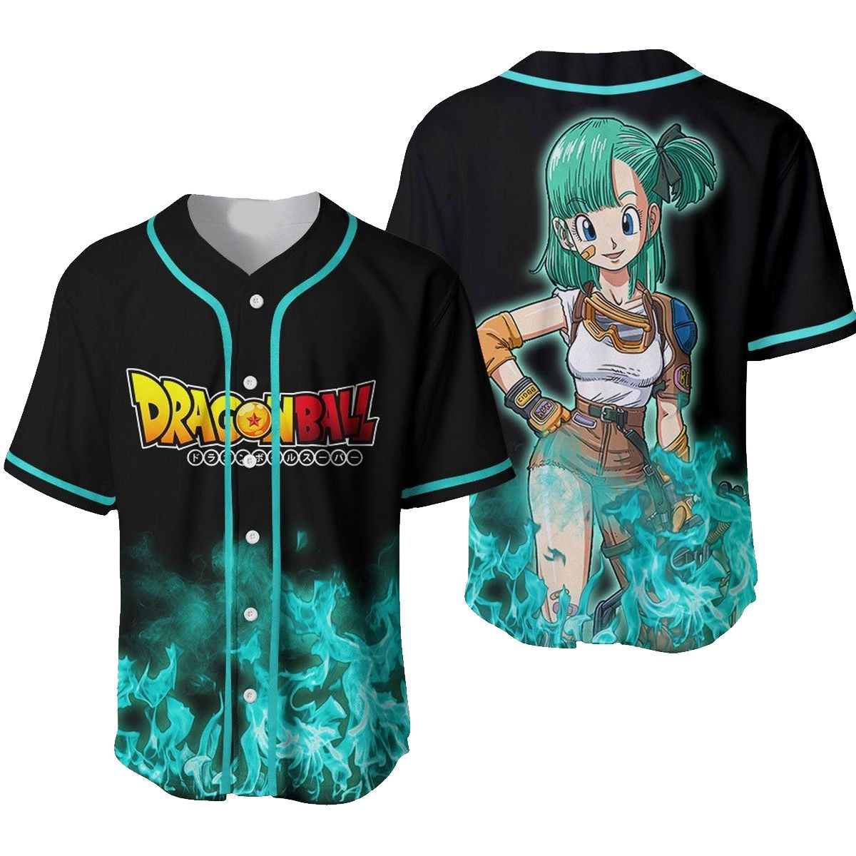 Dragon Ball Baseball Jersey Bulma Graphic Dragon Ball Jersey Shirt Black Green Unisex Adult New Release