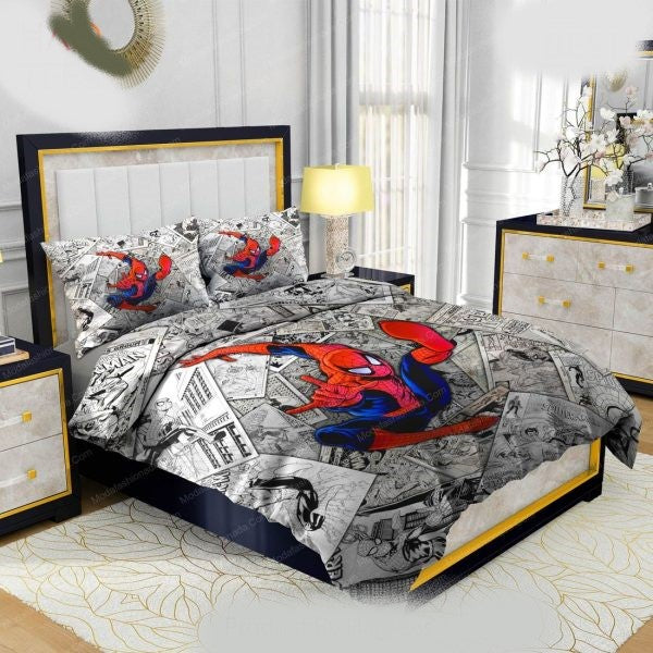 Spiderman Bedding Set MV Spiderman Graphic Comic Pattern Duvet Covers Black White Unique Gift