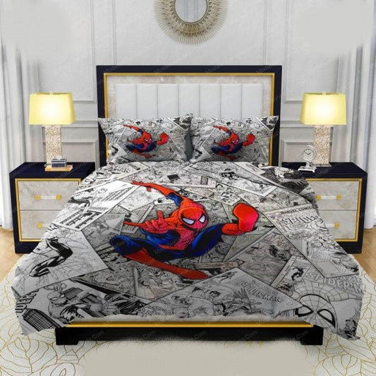 Spiderman Bedding Set MV Spiderman Graphic Comic Pattern Duvet Covers Black White Unique Gift