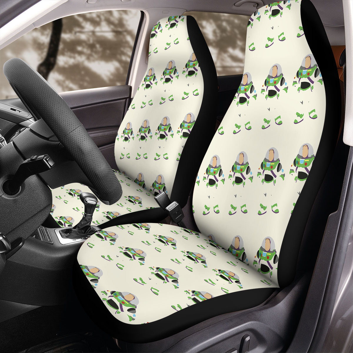 Toy Story Car Seat Covers Toy Story Buzz Lightyear Silhouette Pattern Seat Covers White Green