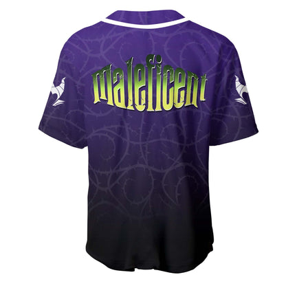 Disney Jersey Disney Villian Maleficent Ombre Purple Black Jersey Shirt Disney Baseball Jersey Maleficent Baseball Jersey