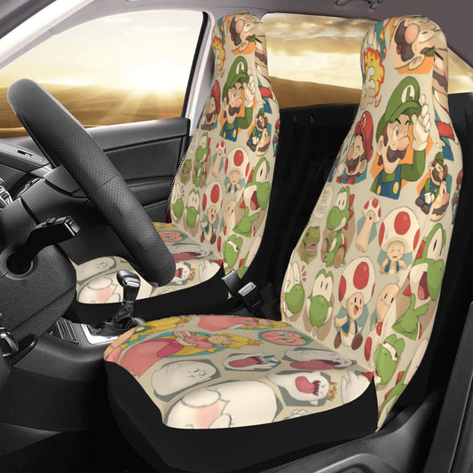 Mario Car Seat Covers Mari Luigi Princess Peach Anime Style Seat Covers Colorful