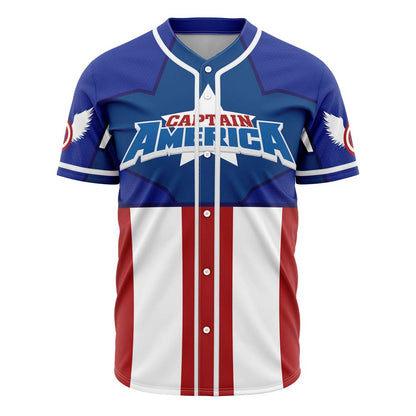 Marvel Jersey Marvel Hero Avengers Captain America Symbol Shield Red Blue Jersey Shirt Captain America Jersey Marvel Baseball Jersey For Men