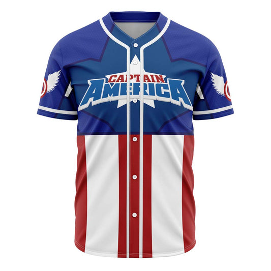 Marvel Jersey Marvel Hero Avengers Captain America Symbol Shield Red Blue Jersey Shirt Captain America Jersey Marvel Baseball Jersey For Men