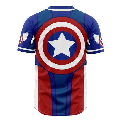 Marvel Jersey Marvel Hero Avengers Captain America Symbol Shield Red Blue Jersey Shirt Captain America Jersey Marvel Baseball Jersey For Men