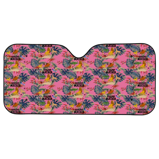 LK Car Sun Shade LK Charaters Hakuna Matata Pattern Winshield Sun Shade Colorful