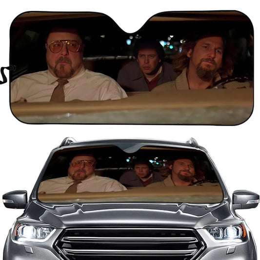 The Big Lebowski Car Sun Shade Big Lebowski Characters In Car Winshield Sun Shade Brown