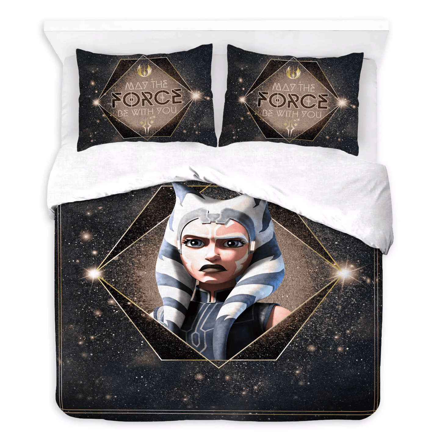 SW Bedding Set Ahsoka Tano May The Force Be With You Duvet Covers Black Brown Unique Gift