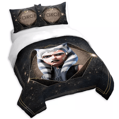 SW Bedding Set Ahsoka Tano May The Force Be With You Duvet Covers Black Brown Unique Gift