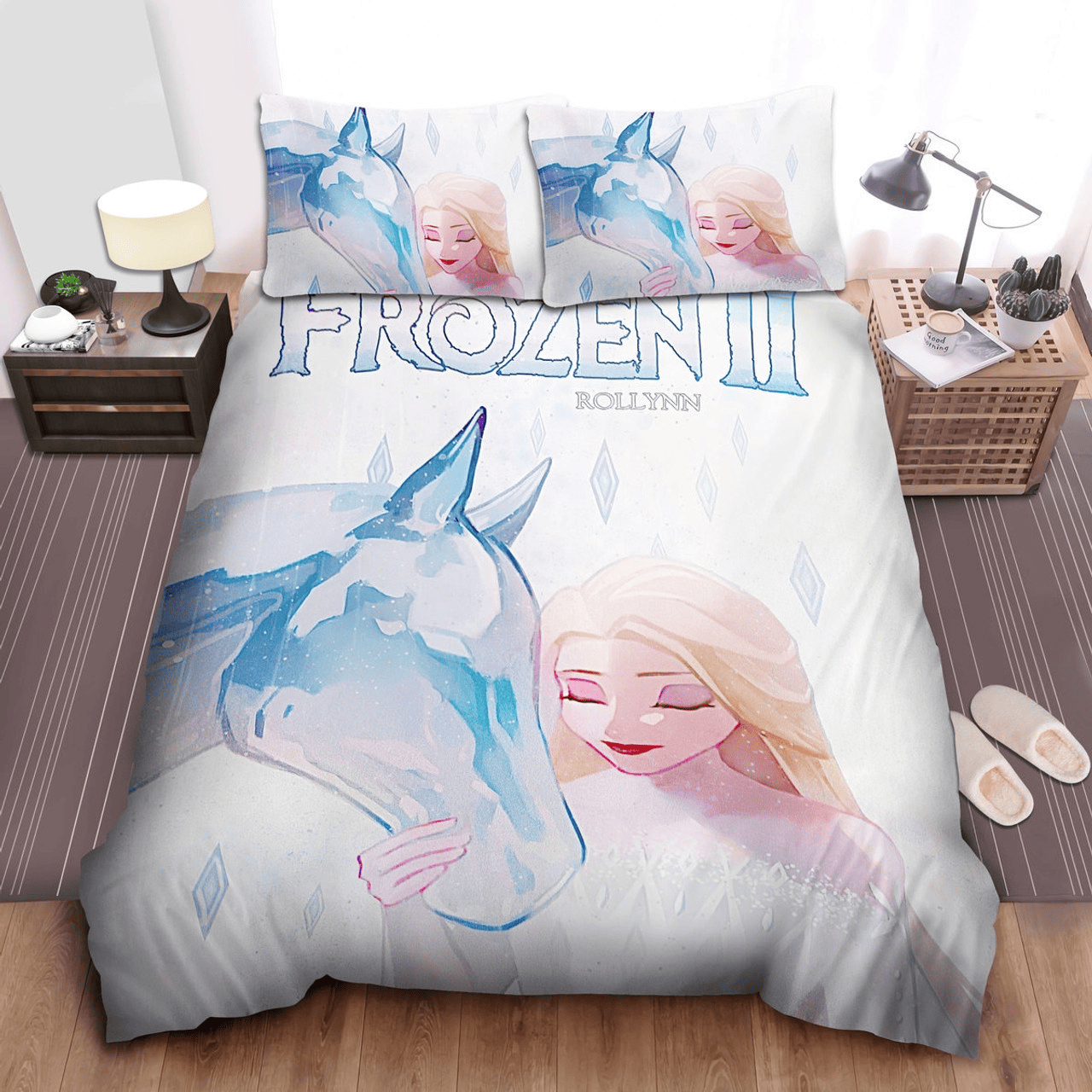 Frozen Bedding Set DN Frozen Elsa And The Ice Horse Duvet Covers White Blue Unique Gift