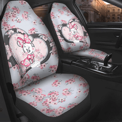 Minnie Car Seat Covers Minnie Heart Sakura Flower Seat Covers Pink Blue