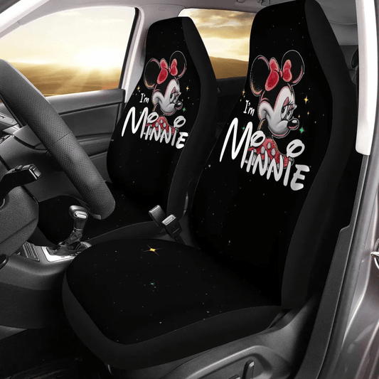 Minnie Car Seat Covers I'm Minnie Graphic Pattern Seat Covers Black