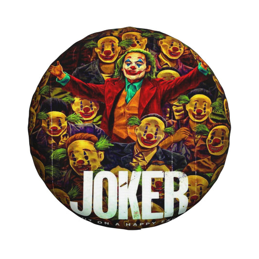 Joker Spare Tire Cover DC Joker Clown Happy Face Pattern Tire Covers Colorful