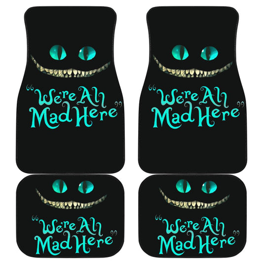 Alice In Wonderland Car Mats Cheshire Cat Eyes We Are All Mad Here Car Floor Mats Black Blue