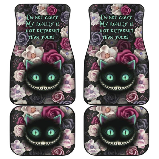 Alice In Wonderland Car Mats Cheshire Cat Quotes I'm Not Crazy Car Floor Mats Pink Black