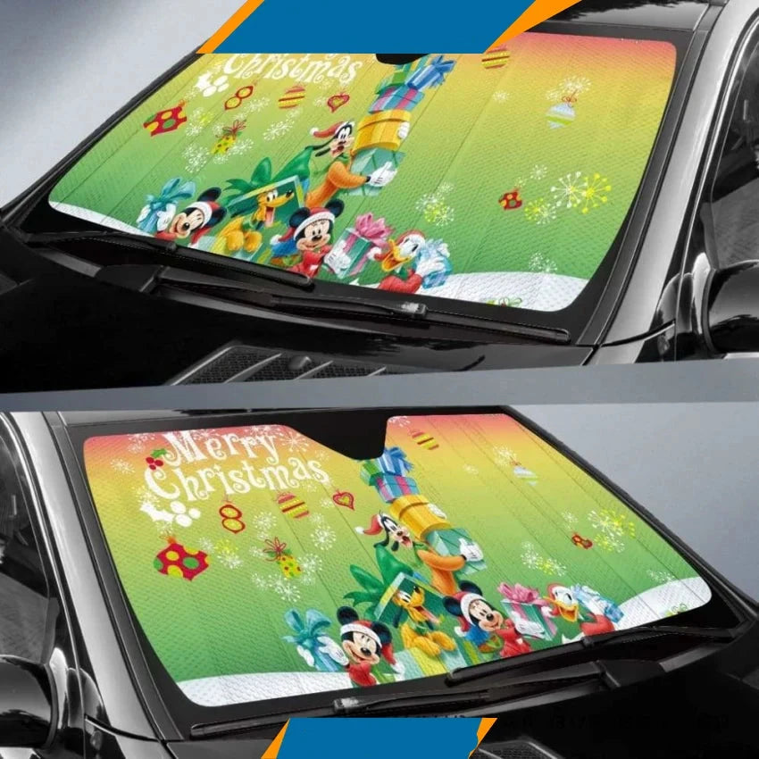 DN Car Sun Shade Merry Christmas DN Characters Winshield Sun Shade Colorful