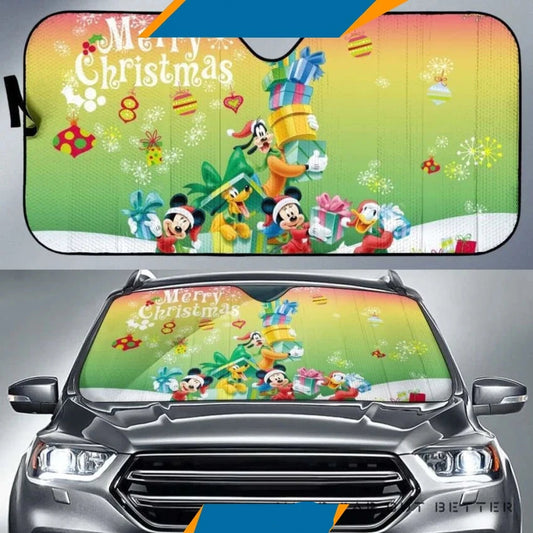 DN Car Sun Shade Merry Christmas DN Characters Winshield Sun Shade Colorful