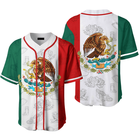 Mexican Baseball Jersey Escudo Mexico Flag Mexican Jersey Shirt Colorful Unisex Adult New Release