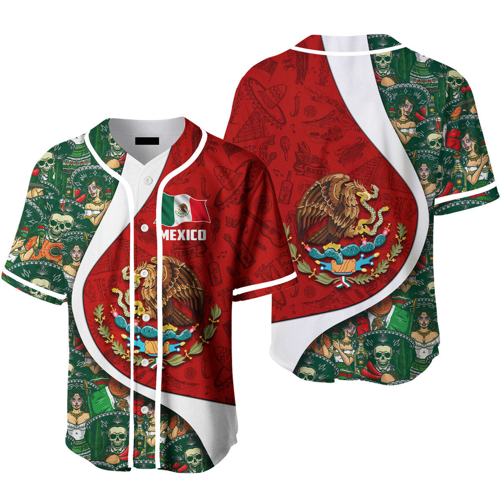 Mexican Baseball Jersey Mexico Day Proud Of Mexican Fiesta Mexican Jersey Shirt Colorful Unisex Adult New Release