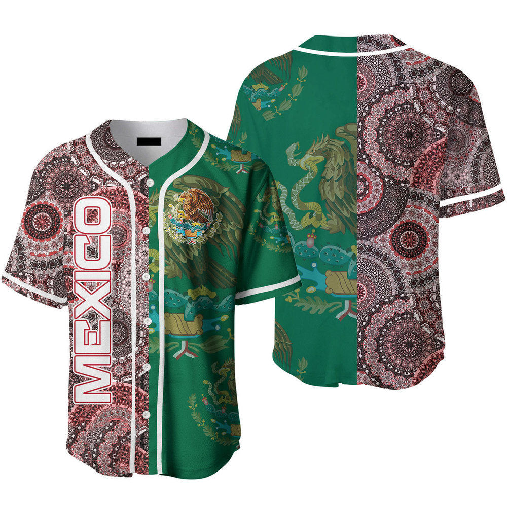 Mexican Baseball Jersey Mandala Pattern Mexican Jersey Shirt Colorful Unisex Adult New Release