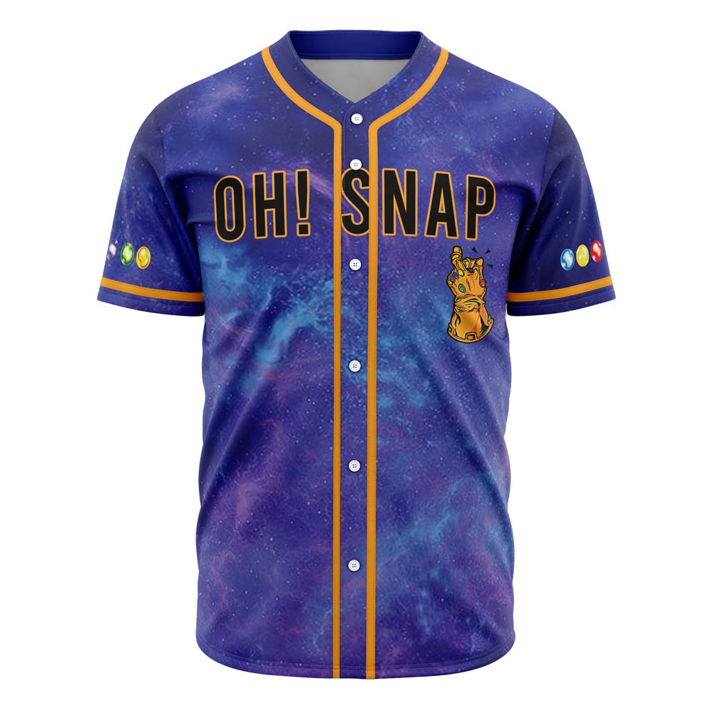 Marvel Jersey Marvel Villain Thanos Oh Snap Infinity Stones Blue Jersey Shirt Marvel Baseball Jersey Thanos Baseball Jersey For Men