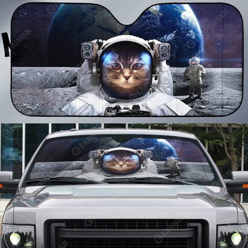Gearhumans Custom Car Auto Sunshade Cat In Space
