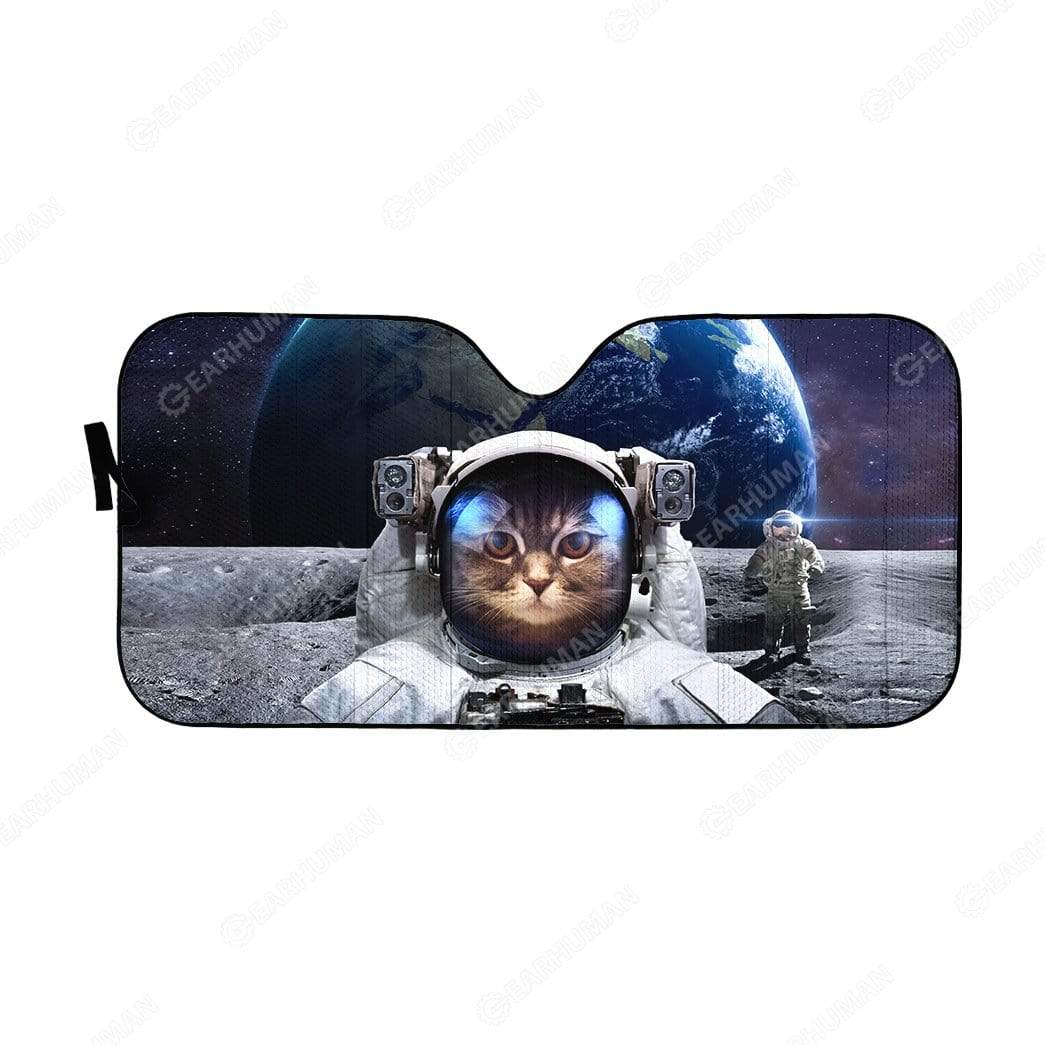 Gearhumans Custom Car Auto Sunshade Cat In Space