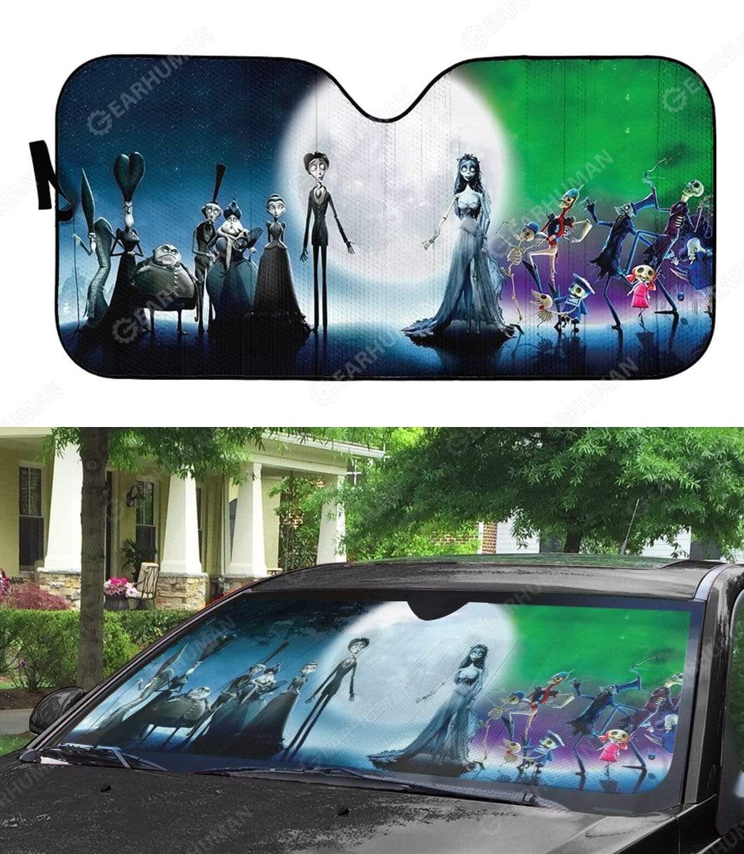 Gearhumans Custom Car Auto Sunshade Corpse Bride