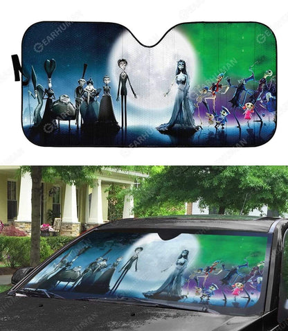 Gearhumans Custom Car Auto Sunshade Corpse Bride