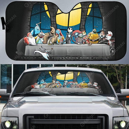 Gearhumans Custom Car Auto Sunshade Dinner Before Christmas