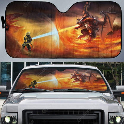 Gearhumans Custom Car Auto Sunshade Firefighter