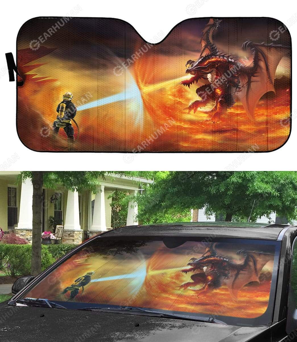 Gearhumans Custom Car Auto Sunshade Firefighter