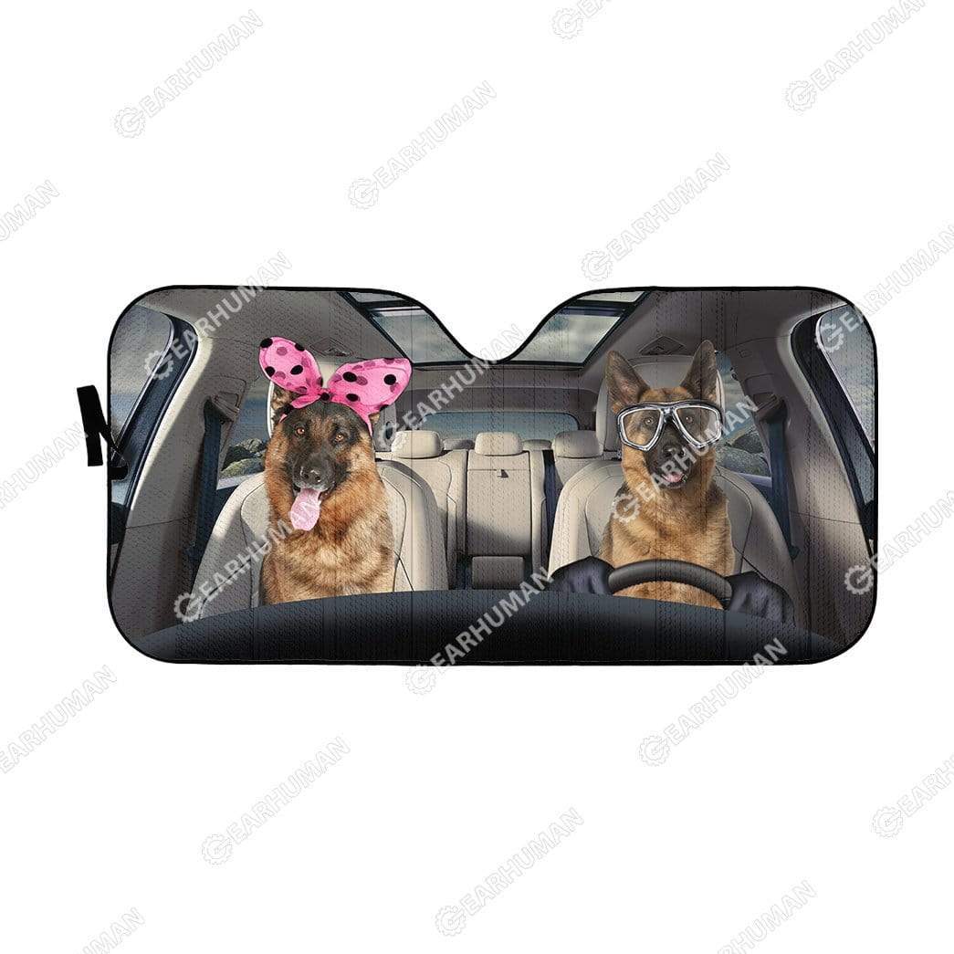 Gearhumans Custom Car Auto Sunshade German Shepherd