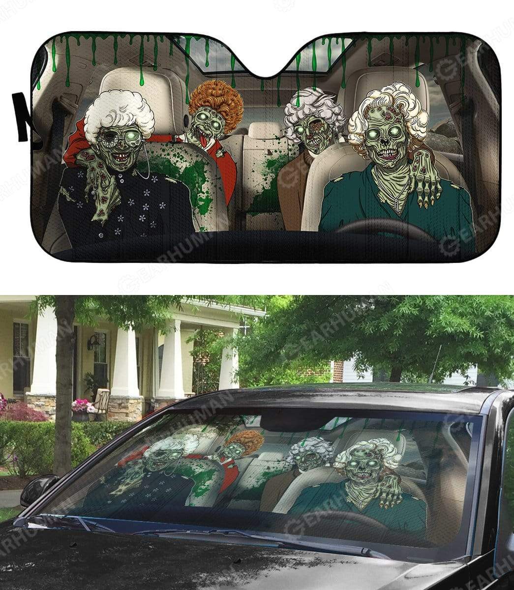Gearhumans Custom Car Auto Sunshade Golden Ghouls