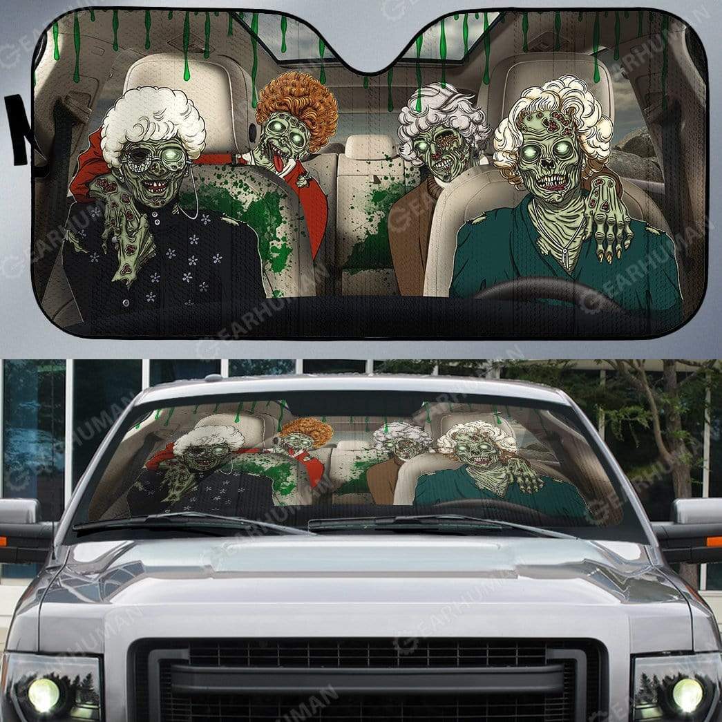Gearhumans Custom Car Auto Sunshade Golden Ghouls